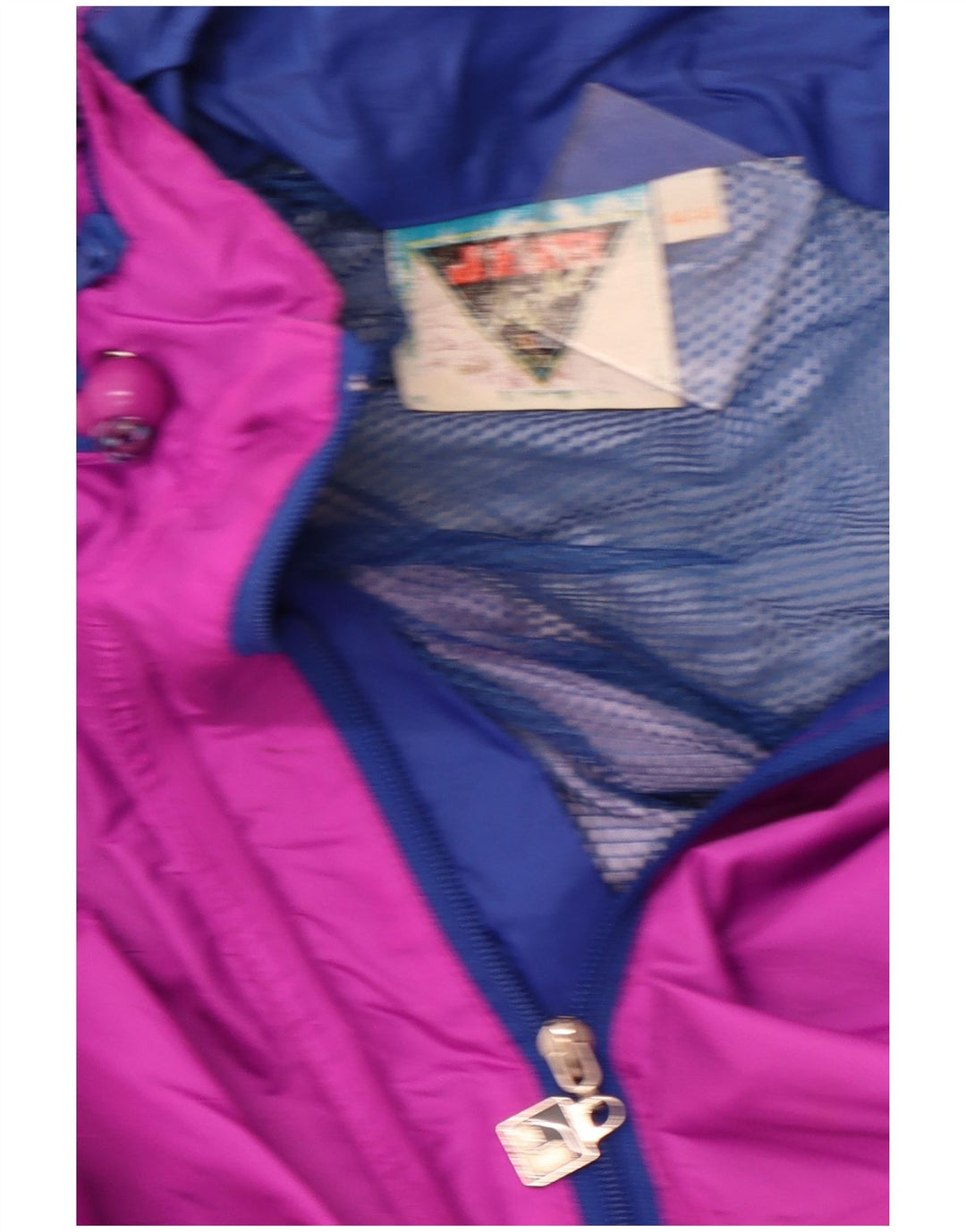 J JEANTEX Damen Regenjacke mit Kapuze UK 44/46 2XL Lila Farbblock