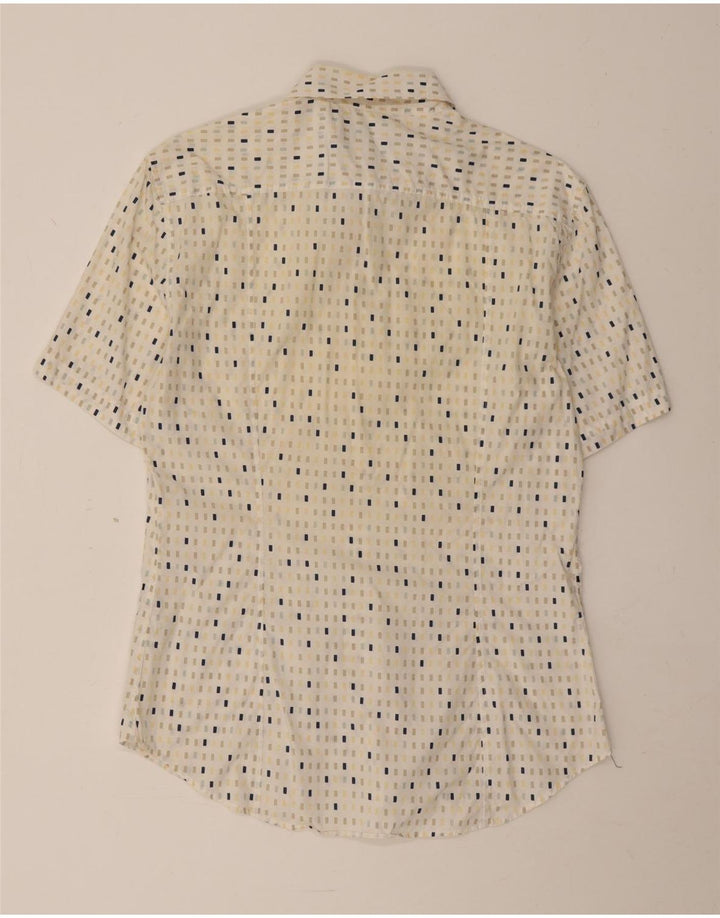 French Connection Herren-Kurzarmhemd aus gepunkteter Baumwolle in Mittelbeige