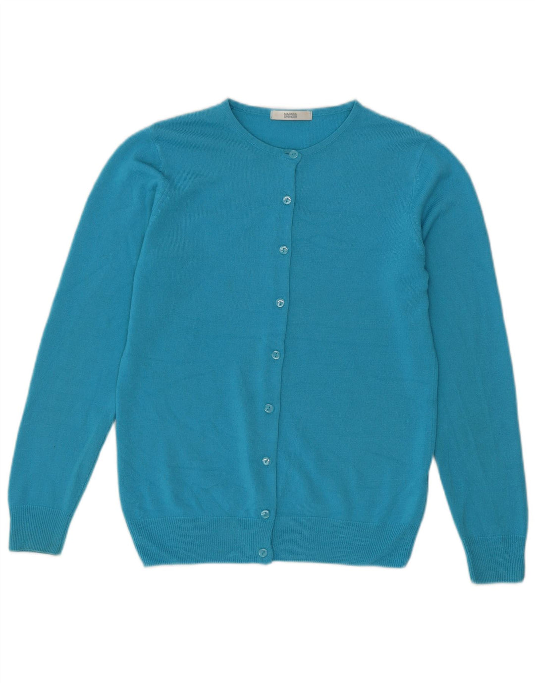 Marks & Spencer Damen-Strickjacke, Größe S, Türkis, Acryl