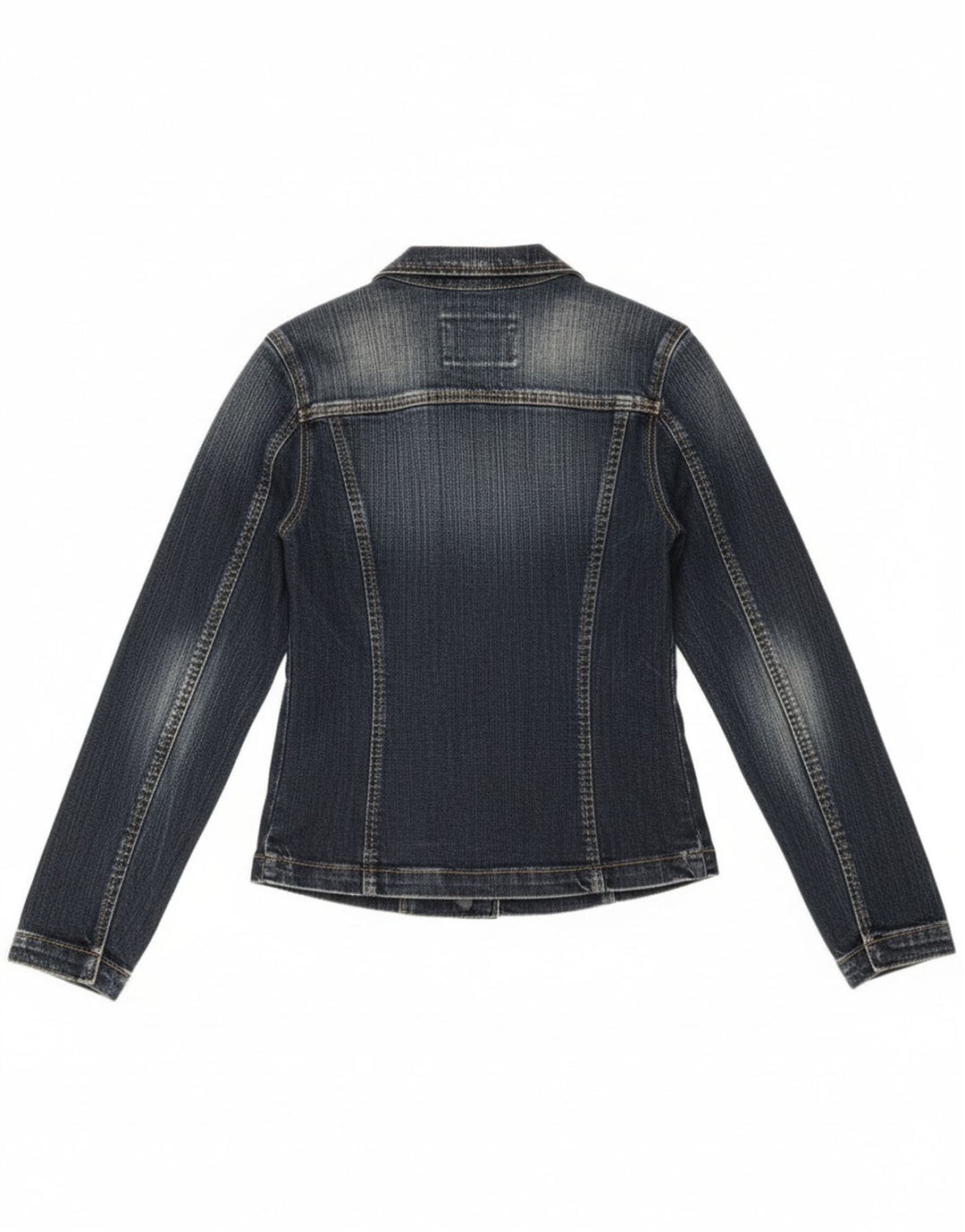 Vitamina Damen-Jeans-Blazer mit 1 Knopf, Größe UK 14, mittelblaue Baumwolle