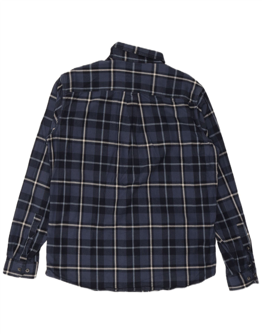 EDDIE BAUER Herren-Flanellhemd mit klassischer Passform, groß, marineblau, kariert, Baumwolle