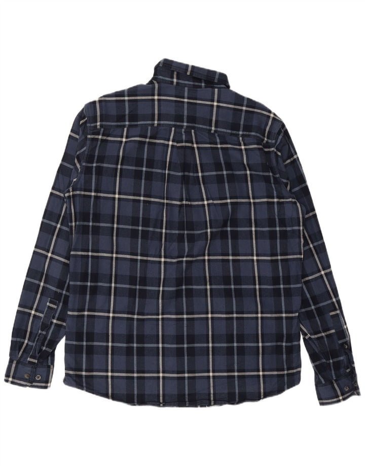 EDDIE BAUER Herren-Flanellhemd mit klassischer Passform, groß, marineblau, kariert, Baumwolle