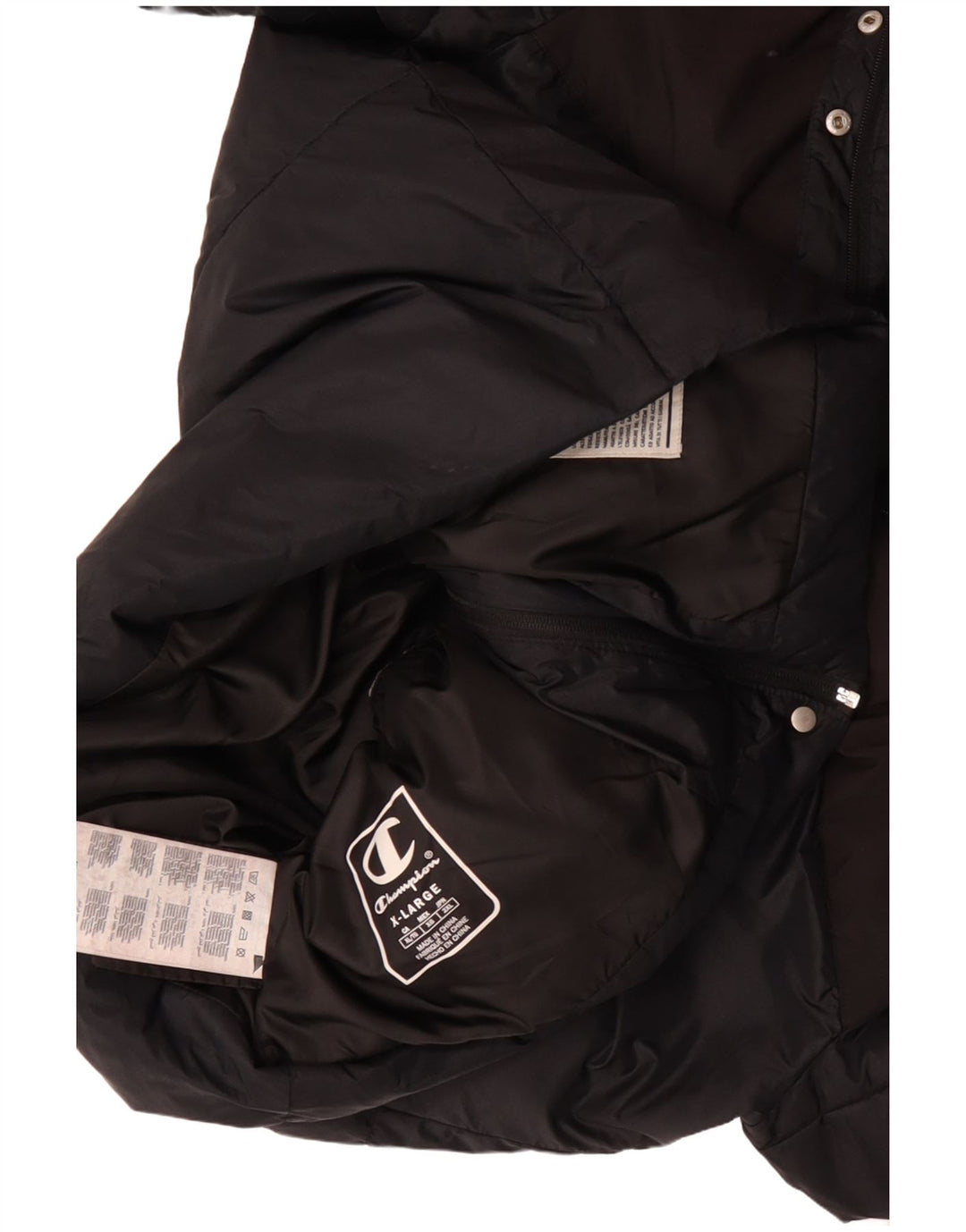 CHAMPION Damen Loose Fit Wattierte Jacke UK 18 XL Schwarz Farbblock