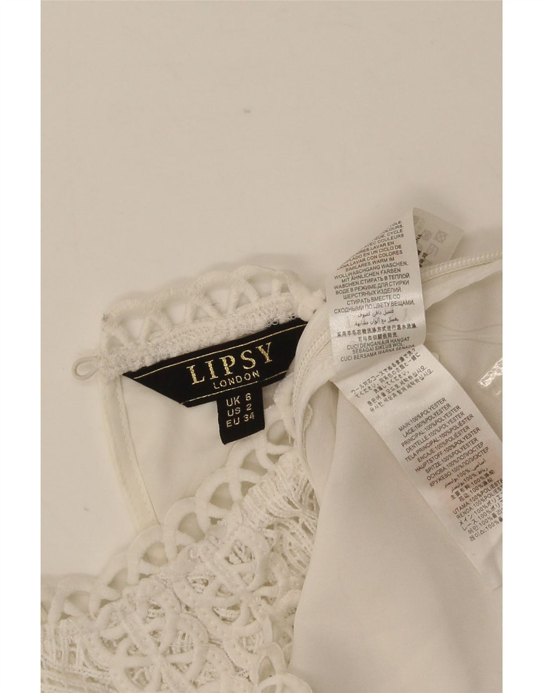 Lipsy Damen-Blusenoberteil, UK-Größe 6, XS, weiß, geblümt, Polyester