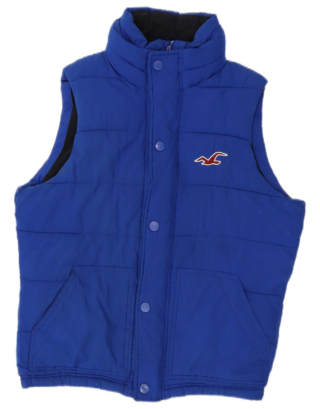 Hollister Herren Wattierte Weste UK 38 Mittelblaues Polyester