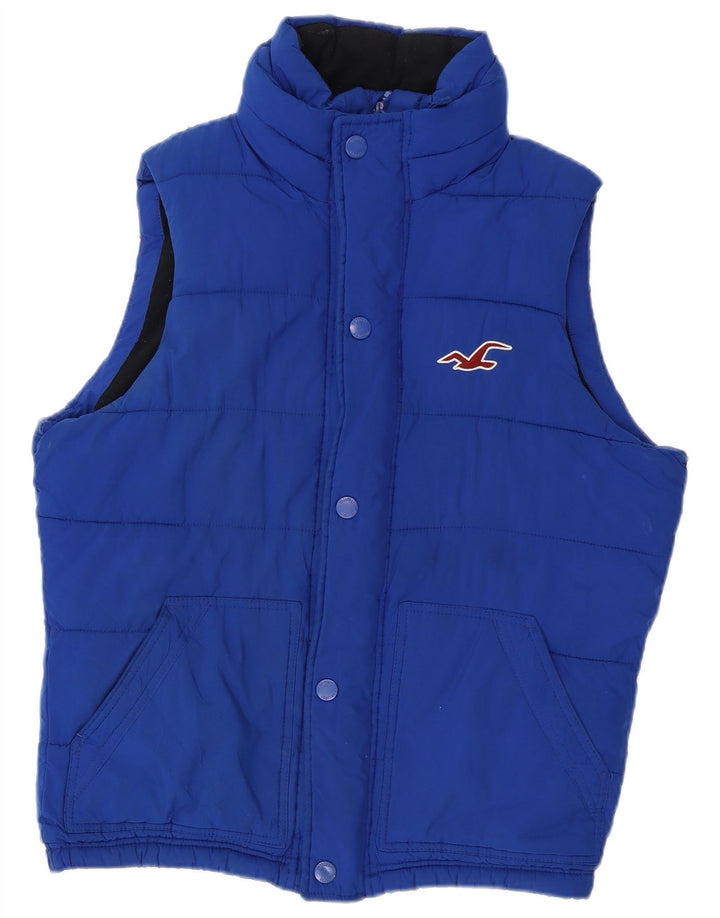 Hollister Herren Wattierte Weste UK 38 Mittelblaues Polyester