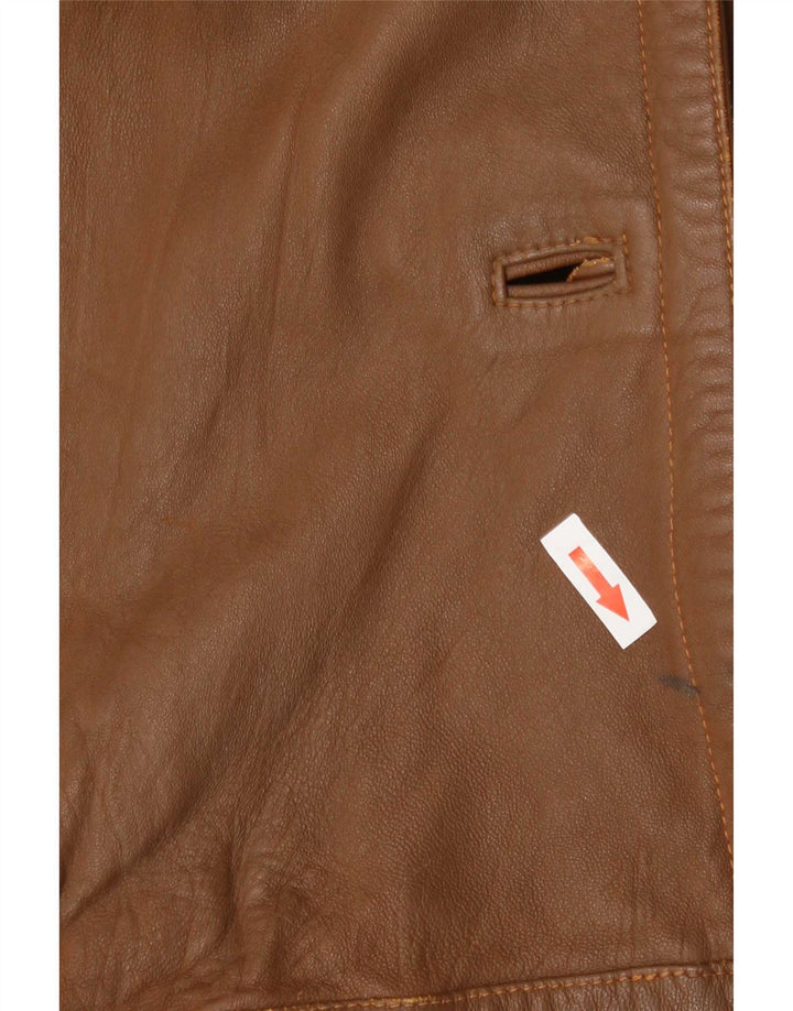 Vintage Damen Fledermausledermantel EU 40 Mittelbraun