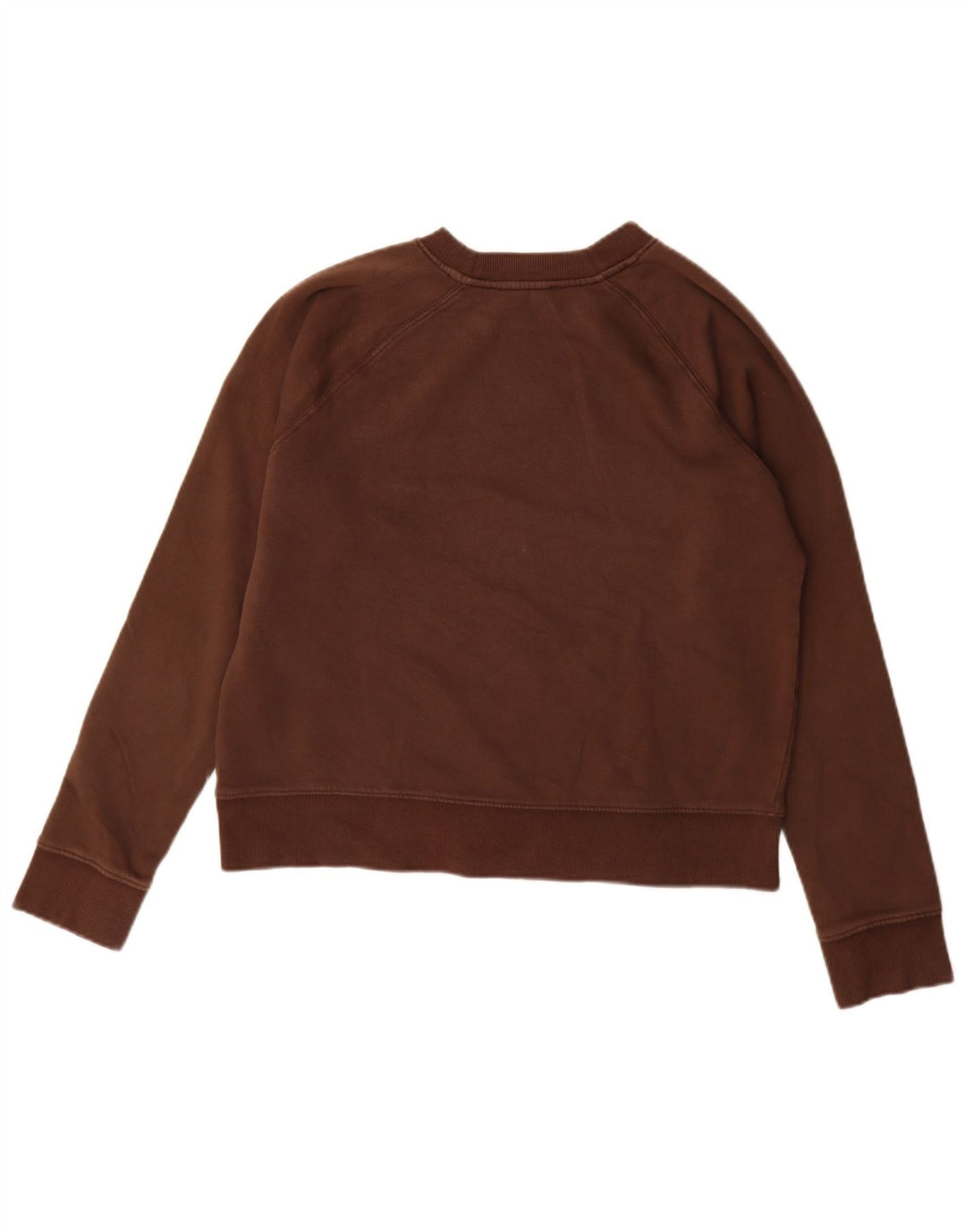 Zara Damen Sweatshirt-Pullover UK 14 Mittelbraune Baumwolle
