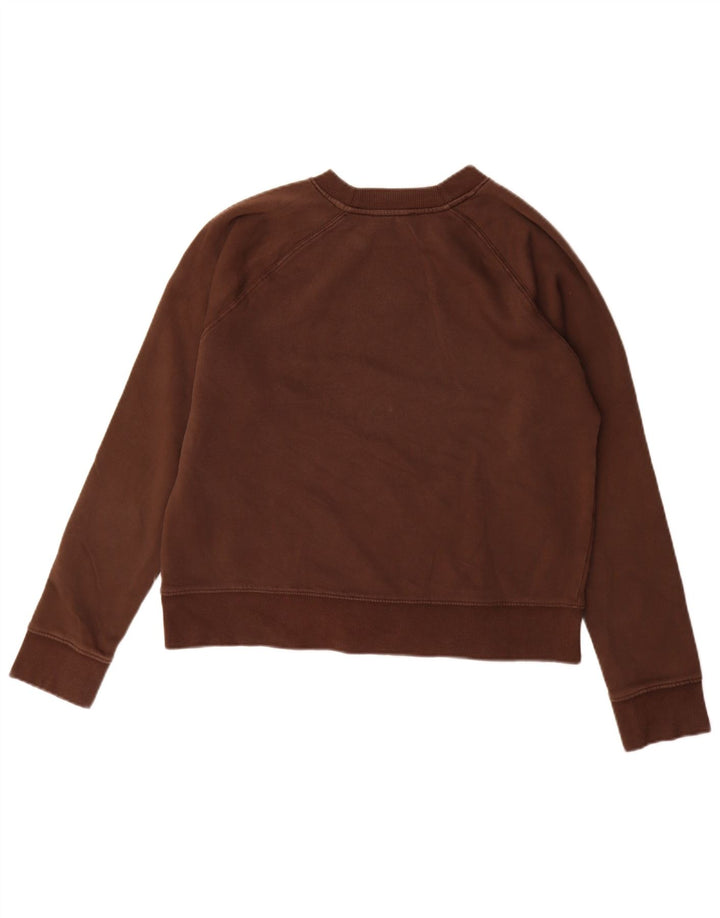 Zara Damen Sweatshirt-Pullover UK 14 Mittelbraune Baumwolle