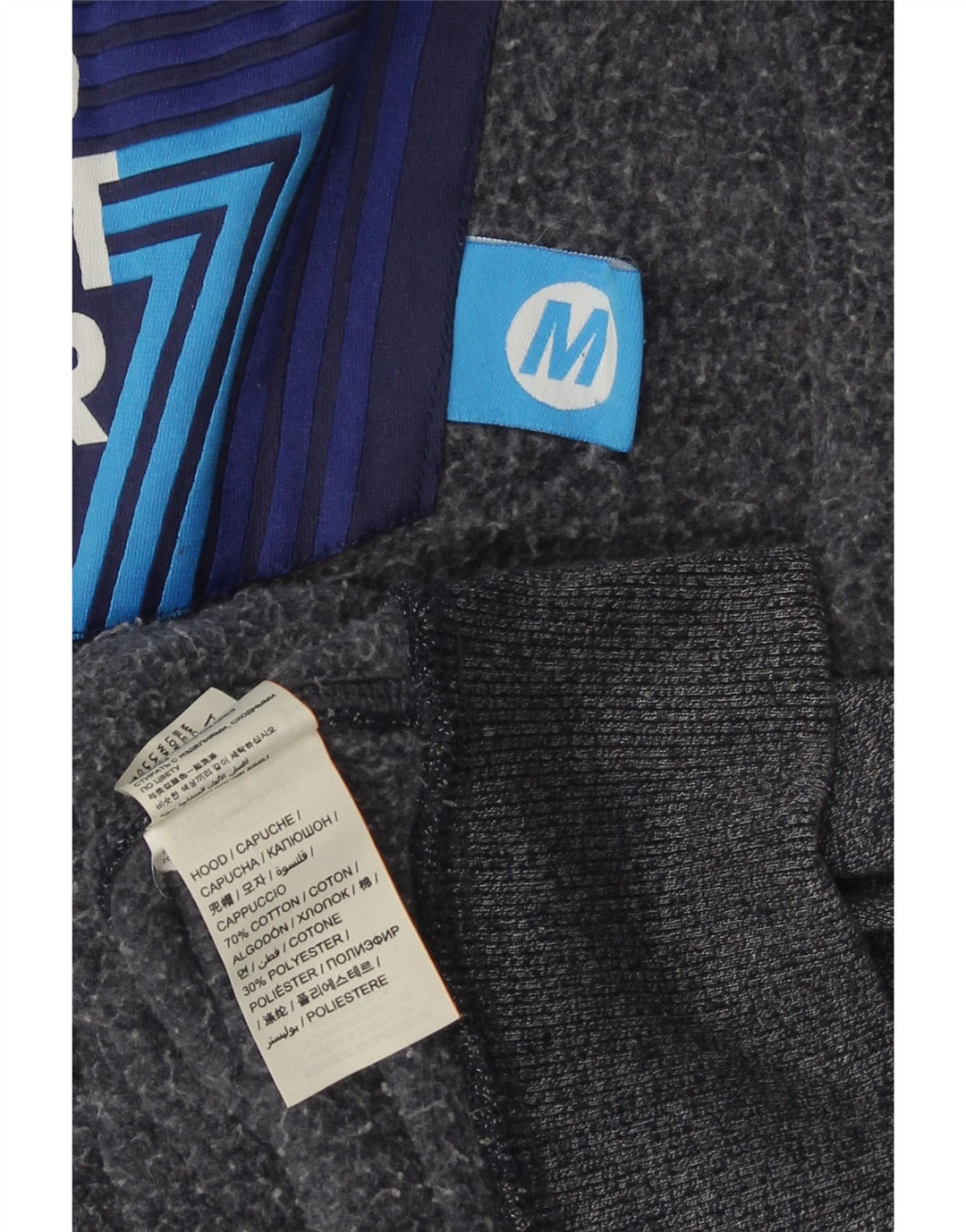 SUPERDRY Herren-Kapuzenpullover mit grafischem Reißverschluss, mittelmarineblaue Baumwolle