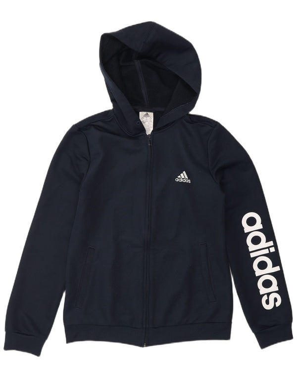 ADIDAS Herren Graphic Zip Hoodie Pullover UK 8/10 Small Marineblau Polyester