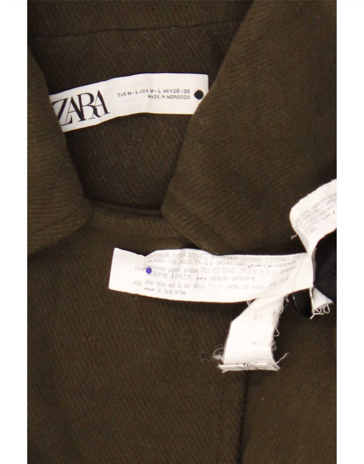 Zara Damen Cape-Jacke UK 14 Medium Khaki Polyester