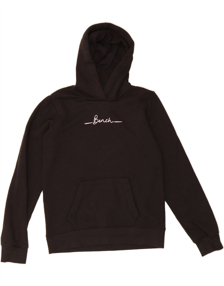 BENCH Girls Graphic Hoodie Jumper 13-14 Years Black Polyester Vintage Bench and Second-Hand Bench from Messina Hembry 