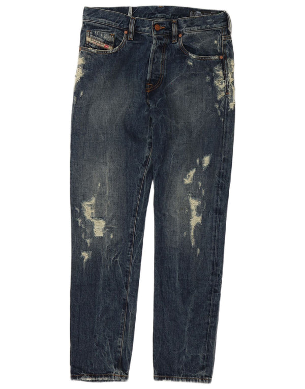 Diesel Herren Mharky Distressed Slim Skinny Jeans W30 L32 Blaue Baumwolle