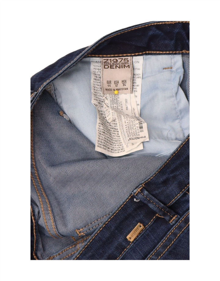 Zara Damen Slim Bootcut Jeans EU 44 XL W34 L34 Marineblau
