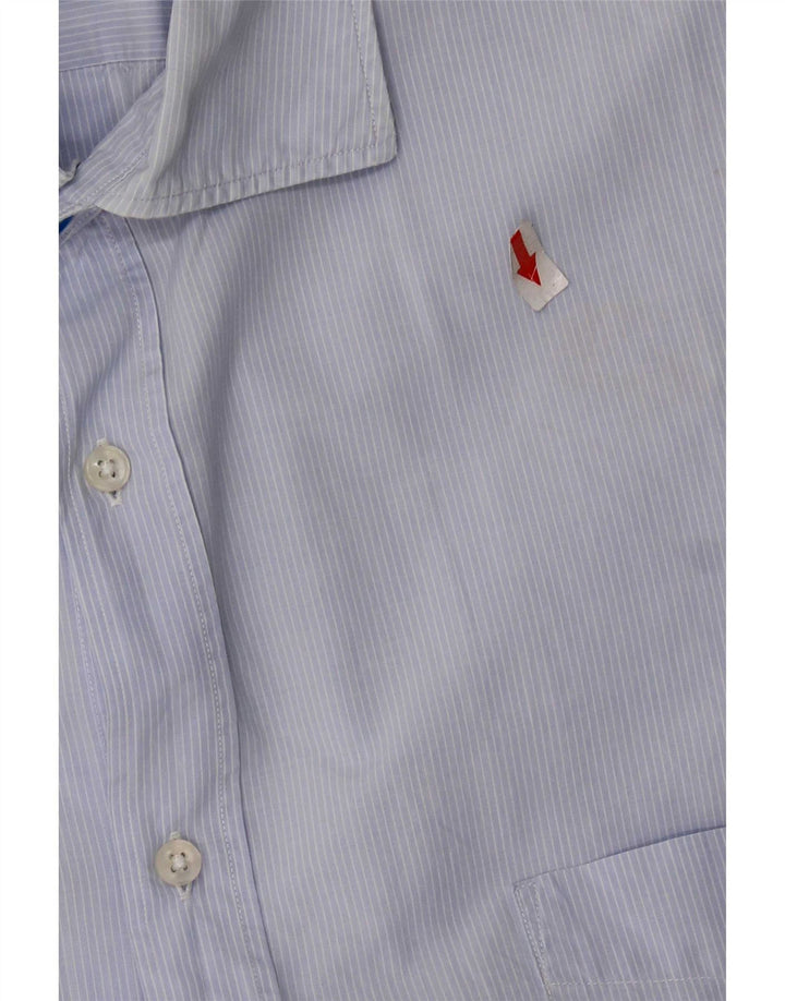 Massimo Dutti Herren-Hemd mit lässiger Passform, 2XL, blaue Nadelstreifen