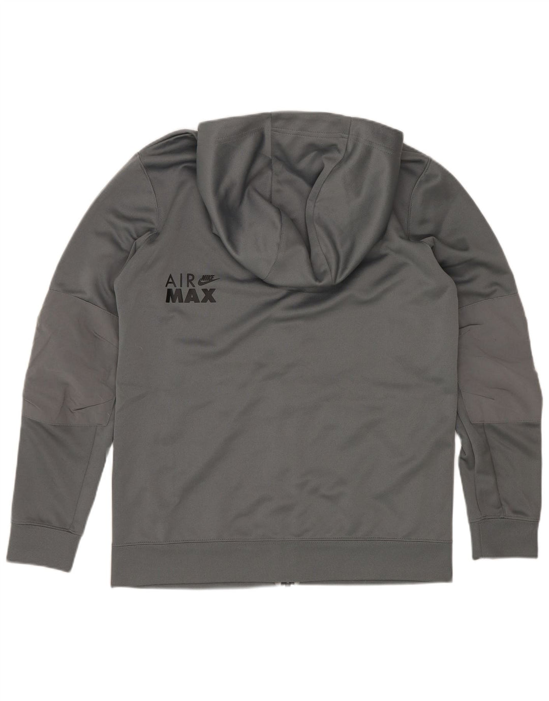 Nike Jungen-Kapuzenpullover mit grafischem Reißverschluss, 12–13 Jahre, großes graues Polyester