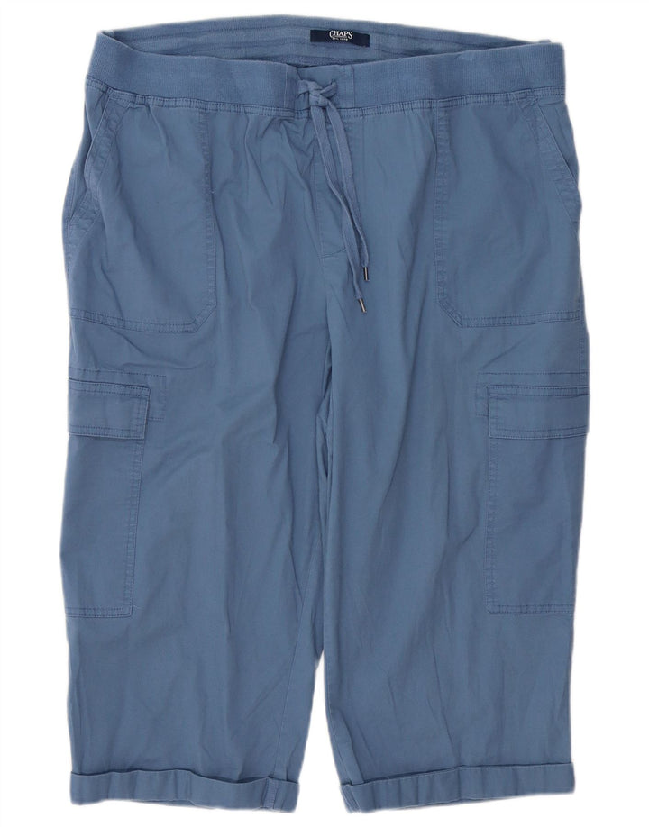 CHAPS Damen Cargo-Caprihose 2XL W42 L19 Blaue Baumwolle