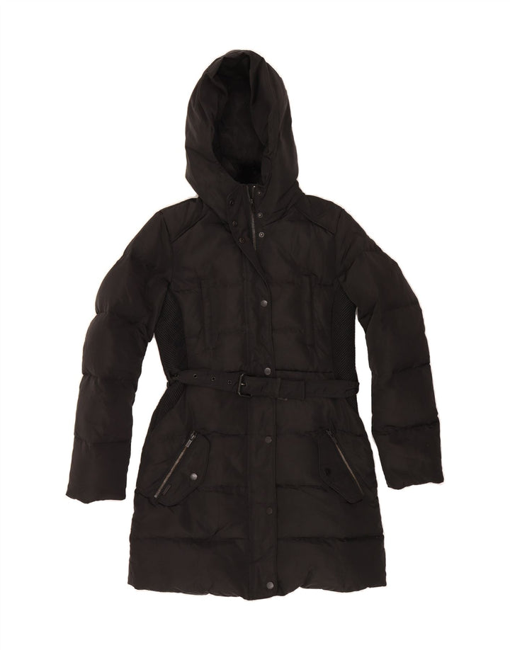PEPE JEANS Womens Hooded Padded Jacket UK 10 Small Black Polyester Vintage PEPE Jeans and Second-Hand PEPE Jeans from Messina Hembry 