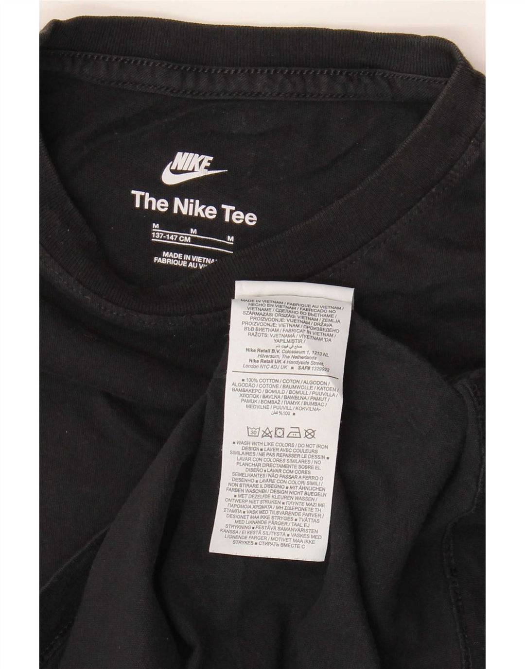 Nike T-Shirt für Jungen, 10–11 Jahre, mittelgroß, schwarze Baumwolle
