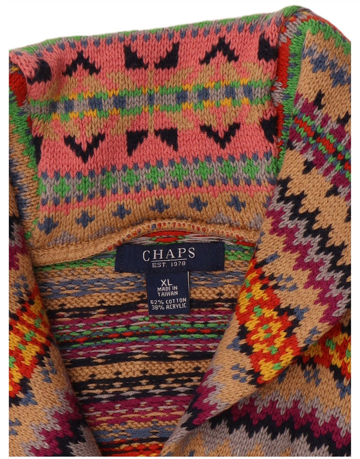 Chaps Damen-Cardigan, ärmellos, Gr. 18, XL, mehrfarbig, Fair Isle