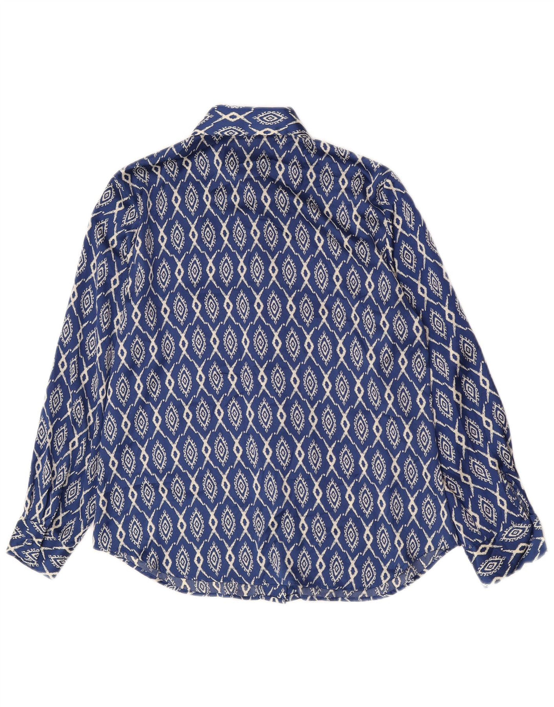Zara Damen Hemd UK 10 Small Blue Ikat