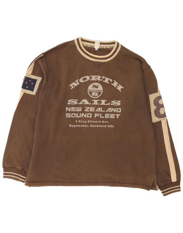 North Sails Herren-Sweatshirt mit Grafik, XL, braun, Colourblock-Baumwolle