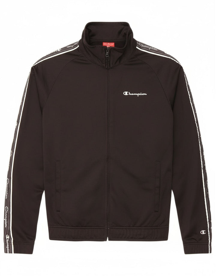 Champion Herren-Trainingsanzugoberteil mit Grafik, Größe S, Schwarz, Polyester