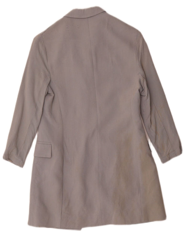 Max & Co. Damen Longline 3-Knopf-Blazerjacke UK 10 Small Graue Viskose