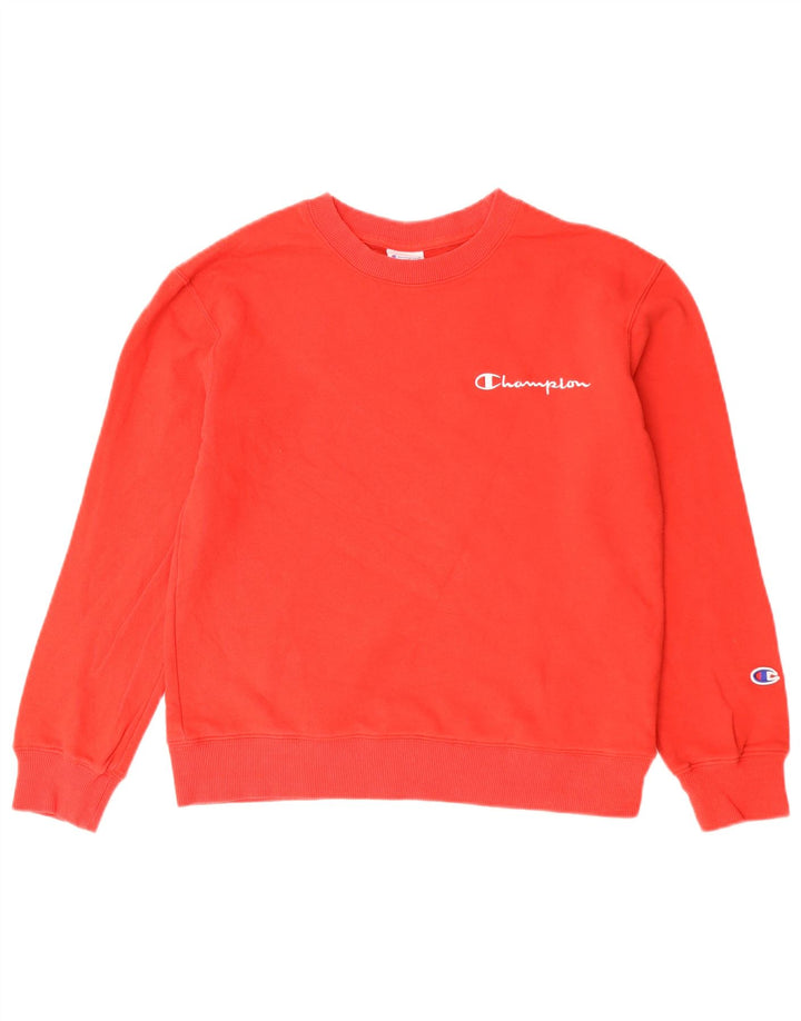 Champion Damen Sweatshirt Pullover UK 10 Small Rot Baumwolle