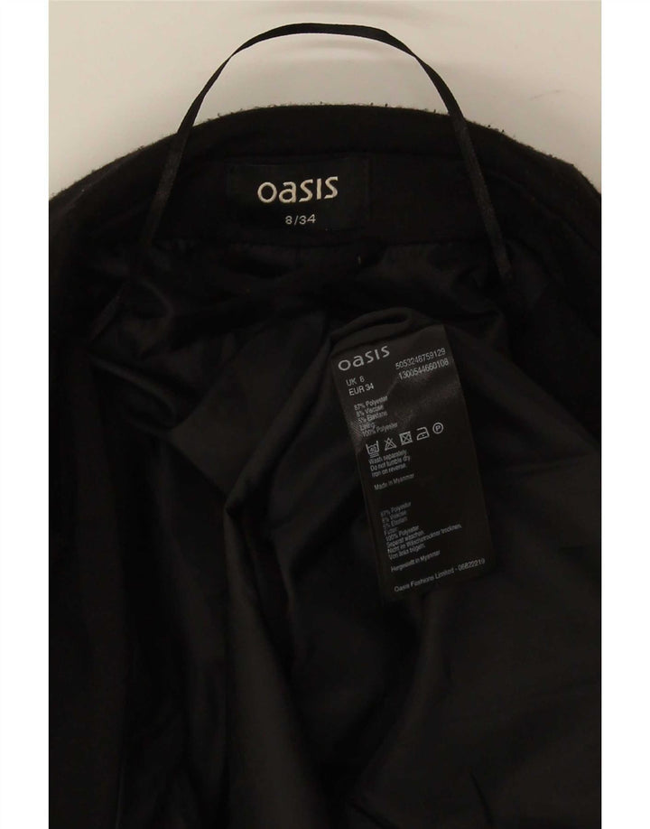 Oasis Womens Open Blazer Jacke UK 8 Small Schwarz Polyester