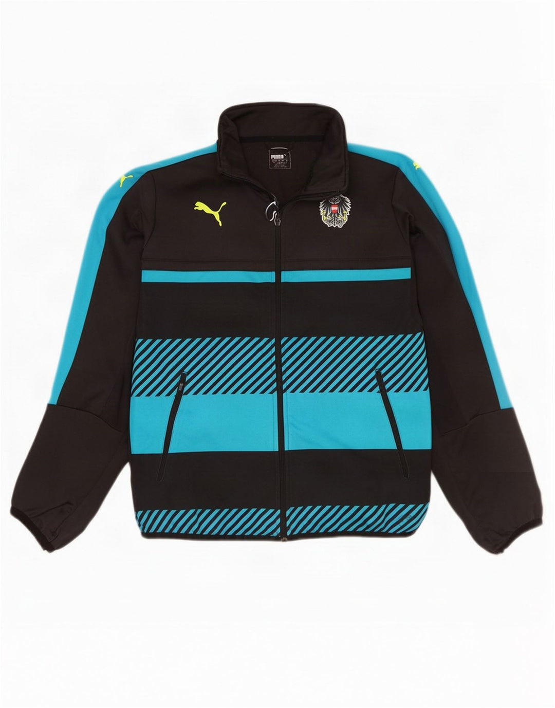 Puma Herren-Trainingsanzug-Top-Jacke, groß, Schwarz, Farbblock, Polyester, Sport