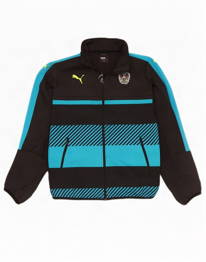Puma Herren-Trainingsanzug-Top-Jacke, groß, Schwarz, Farbblock, Polyester, Sport