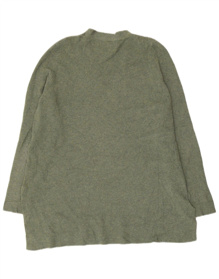 MARKS & SPENCER Damen-Pullover mit V-Ausschnitt, UK 16, Größe L, Grün, Polyester