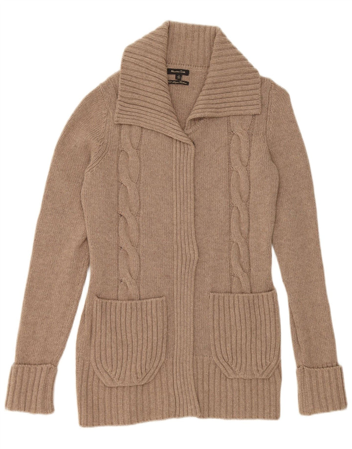 Massimo Dutti Damen-Cardigan-Pullover UK 10 Kleine graue Wolle