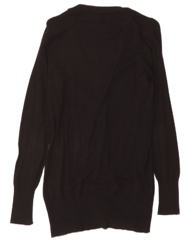 Zara Damen Longline-Cardigan-Pullover UK 14 Mittelschwarze Viskose
