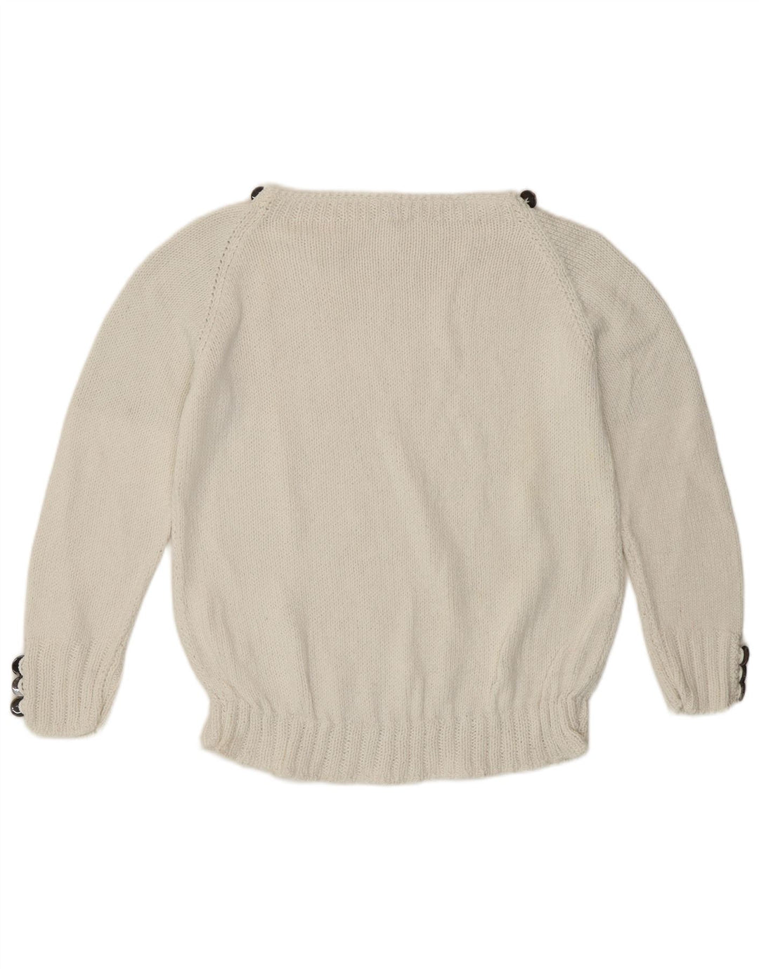Vintage Damen Pullover mit U-Boot-Ausschnitt, UK 12, Mittelweiß