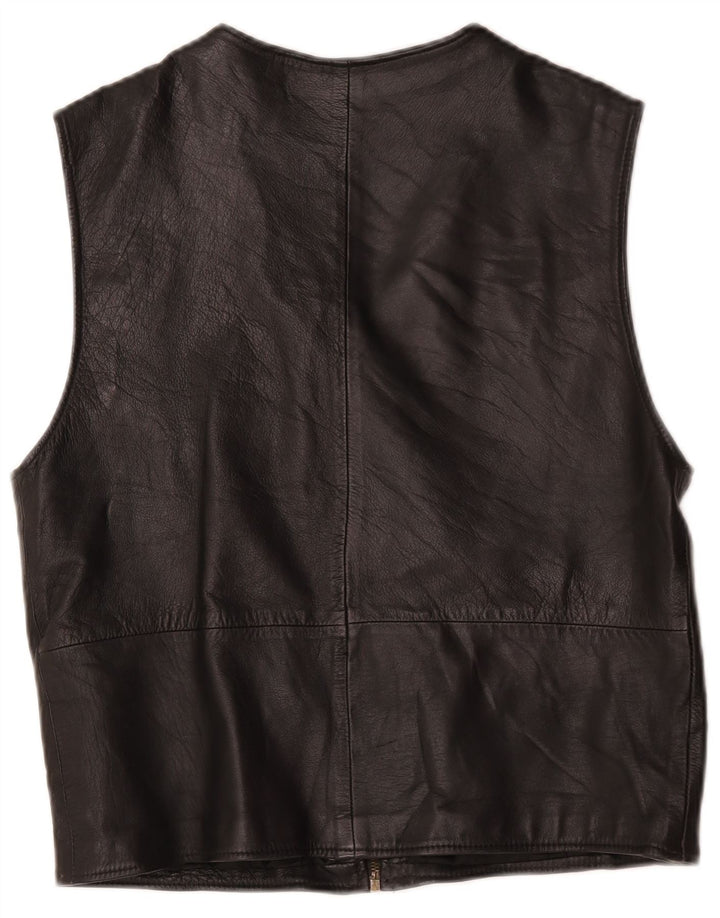 Vintage Herren Lederweste UK 36 Small Schwarz