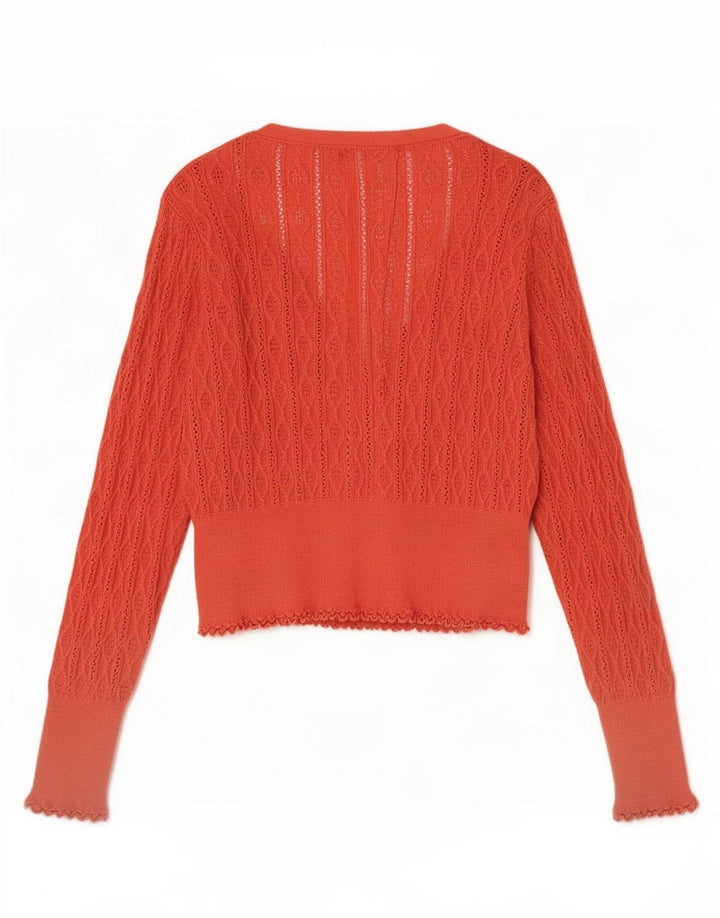 Oasis Damen-Strickjacke in Übergröße, UK 14, mittelorange Baumwolle