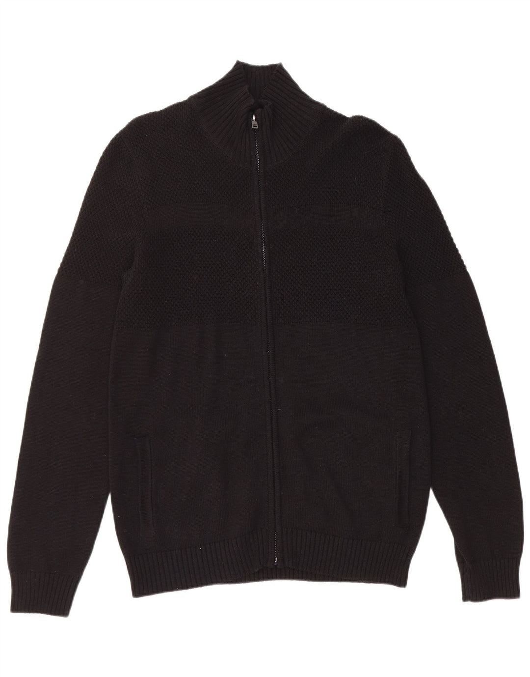 GUESS Herren-Strickjacke, groß, aus schwarzer Baumwolle