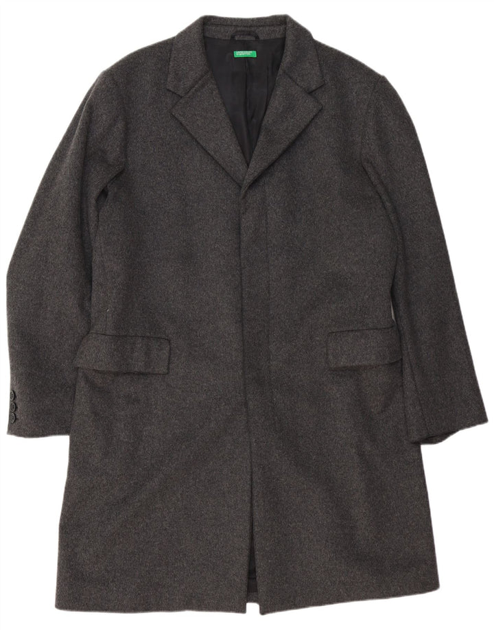 BENETTON Herrenmantel IT 52 XL graue Wolle