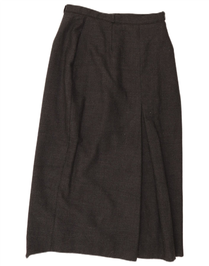 Vintage Damen Midirock UK 12 Medium W27 Graue Wolle