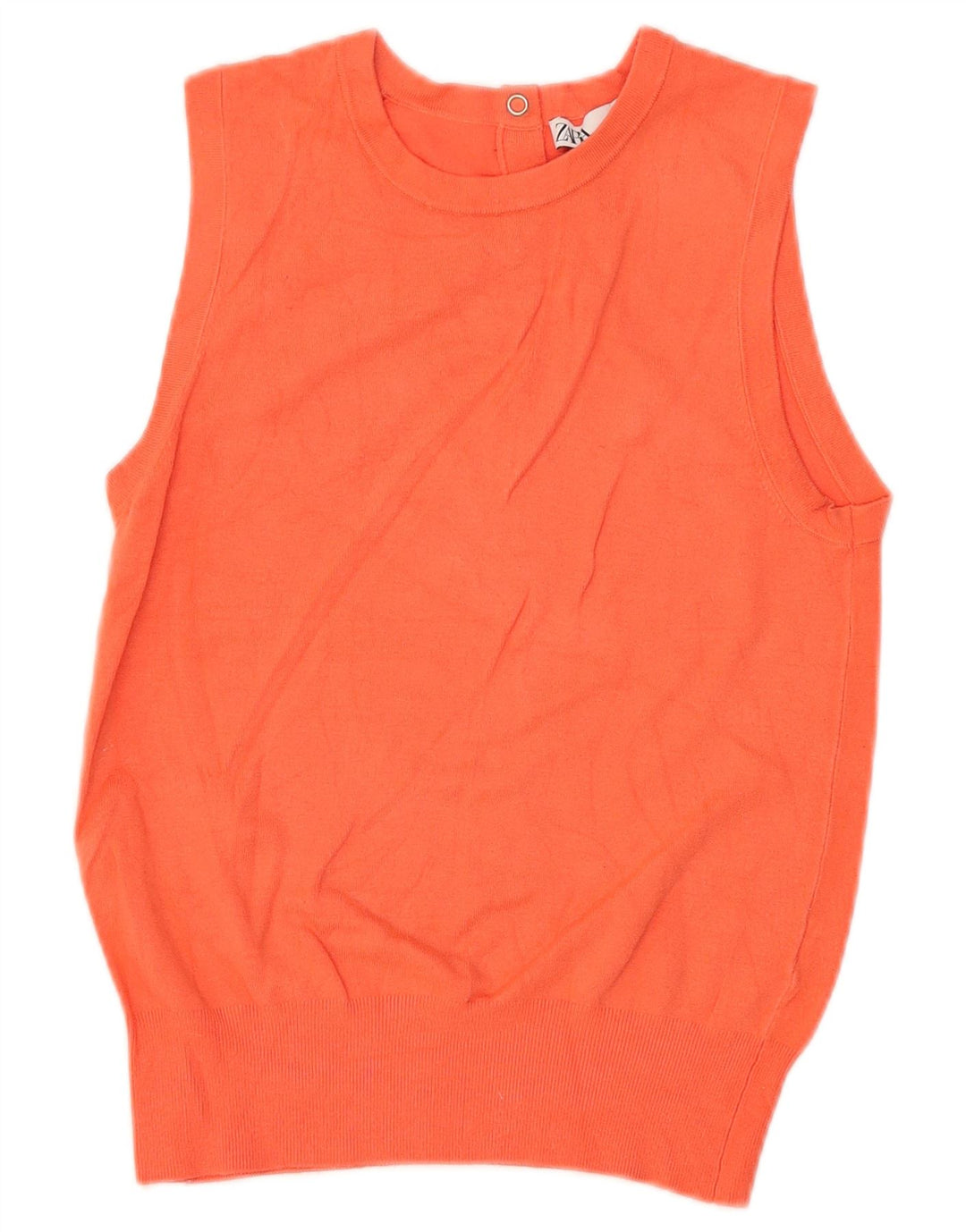 Zara Damen Weste Tank Top UK 10 Small Orange