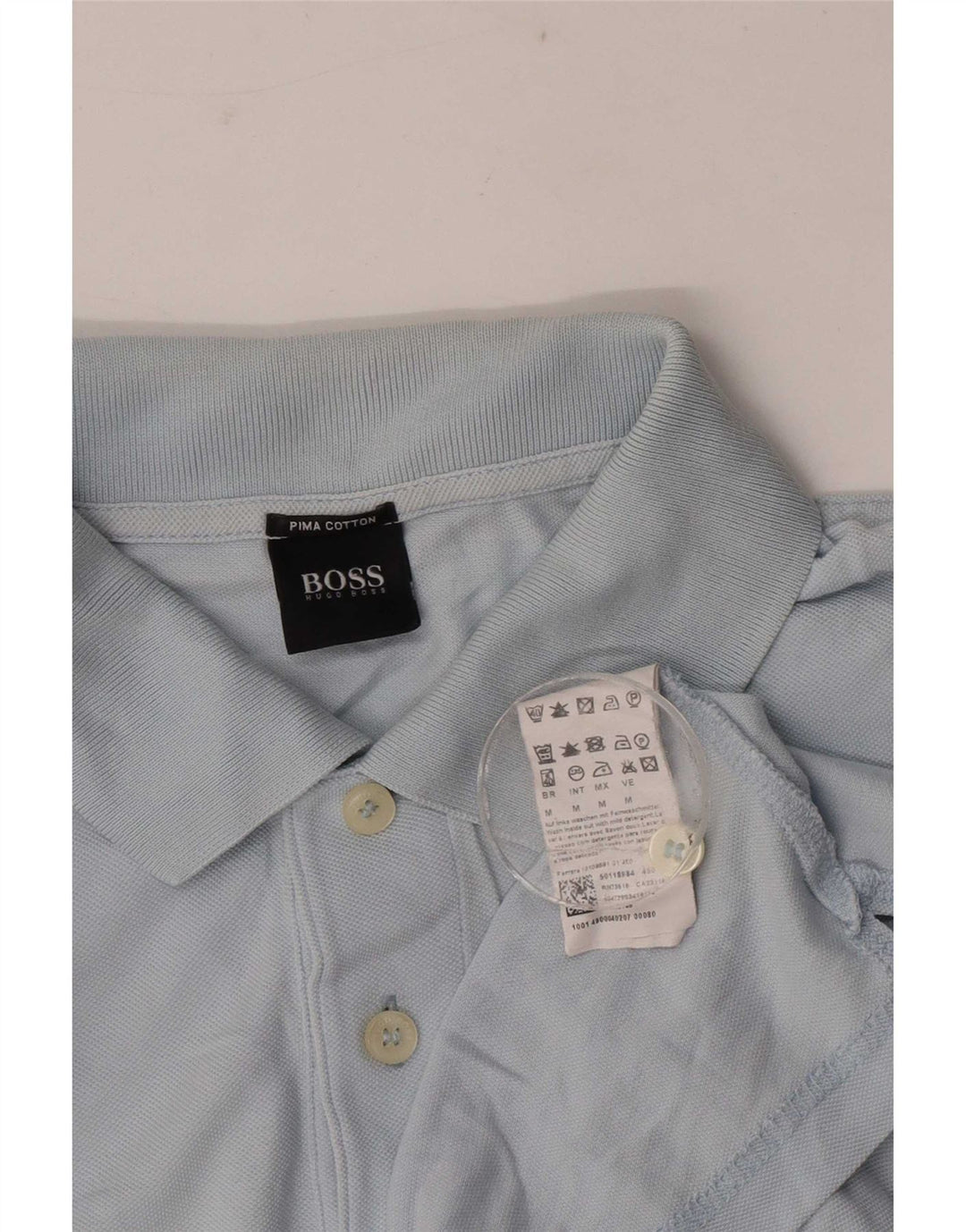 Hugo Boss Herren-Poloshirt aus mittelblauer Baumwolle