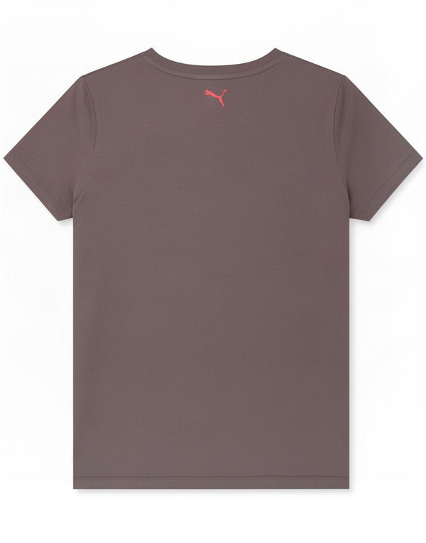 Puma Damen Graphic T-Shirt Top UK 14 Mittelgraue Baumwolle