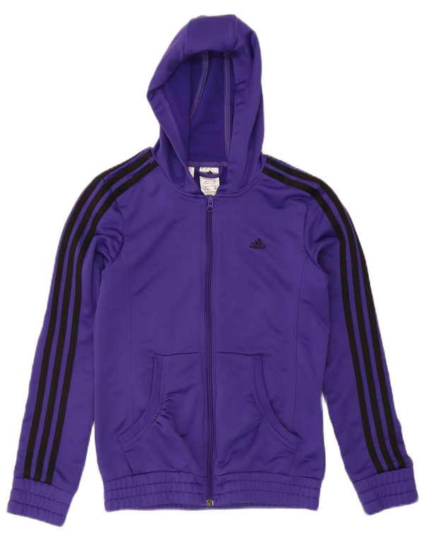 Adidas Mädchen-Kapuzenpullover mit Reißverschluss, 13–14 Jahre, lila, Polyester