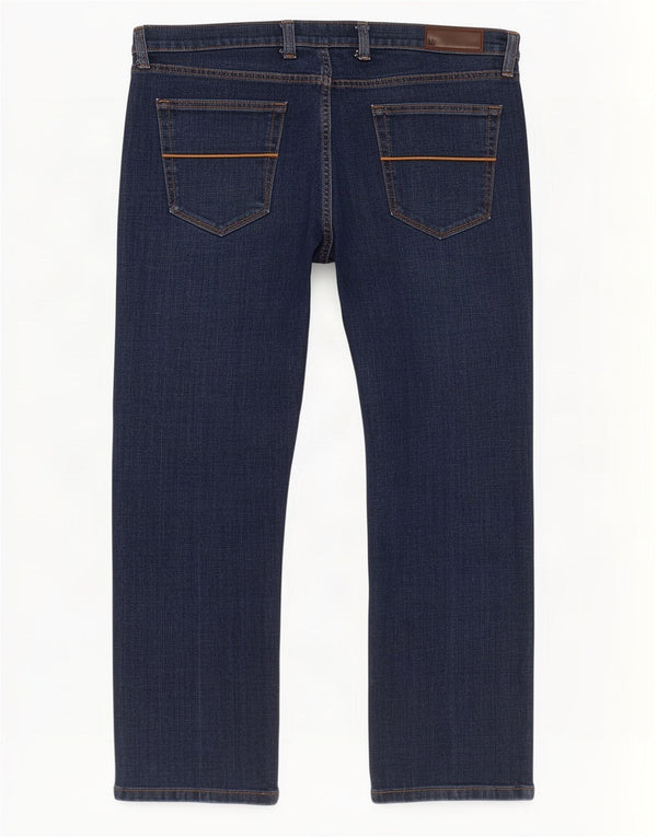 Marks & Spencer Herren Regular Straight Jeans W38 L29 Blaue Baumwolle