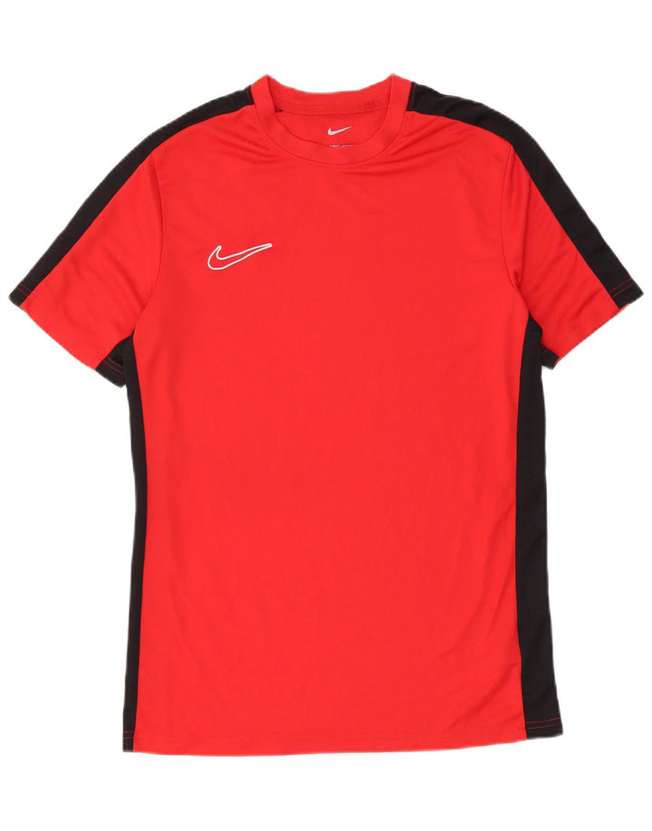 Nike Herren Dri Fit Slim T-Shirt-Oberteil Mittelrotes Farbblock-Polyester