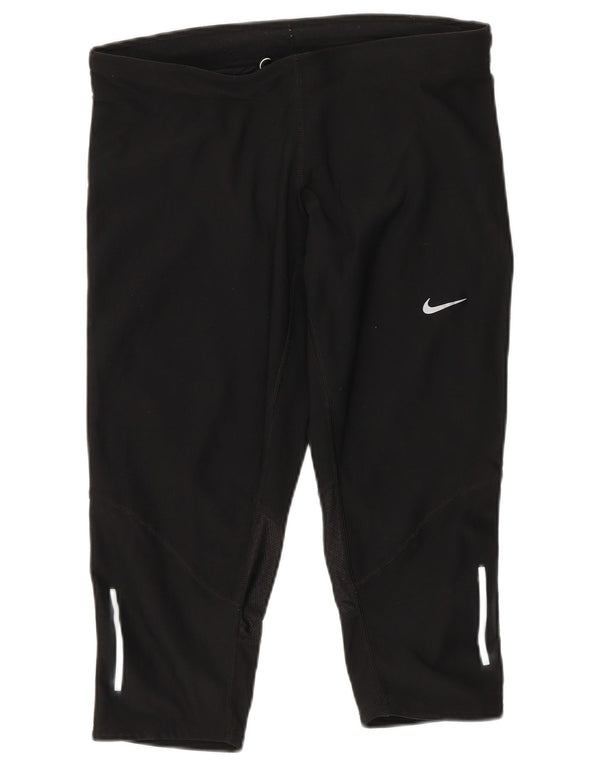 Nike Capri-Leggings für Damen, UK 8, Größe S, schwarz gepunktetes Polyester