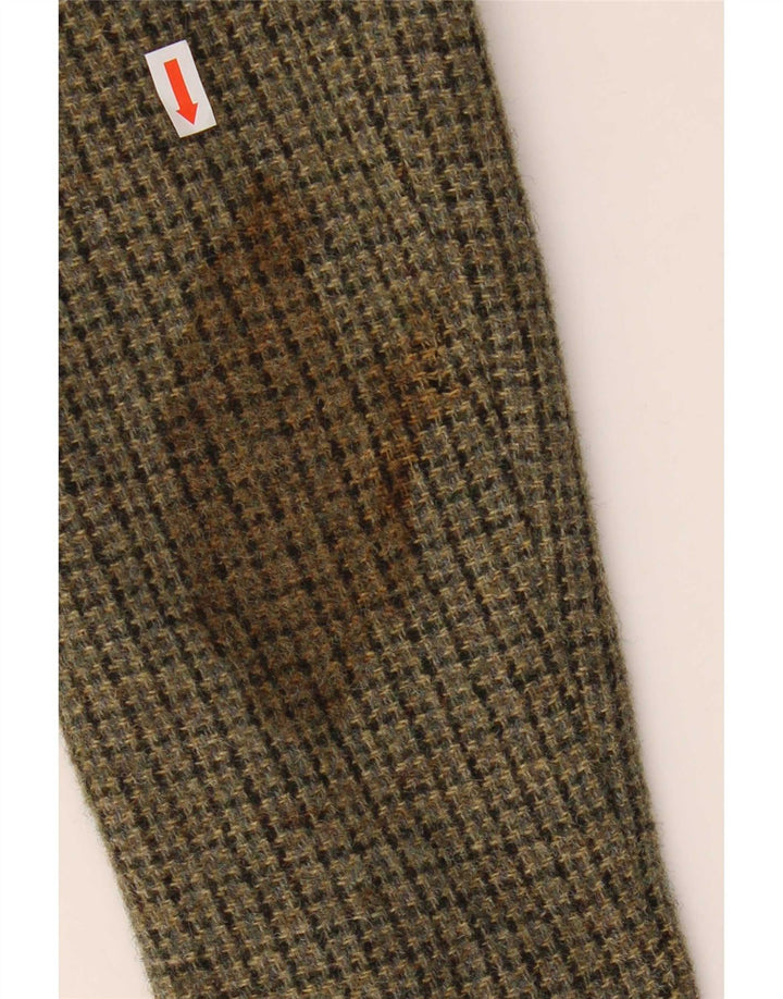 Jack Wills Damen-Blazer mit 3 Knöpfen, UK 10, Größe S, Khaki, Hahnentrittmuster, Wolle